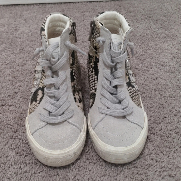 Vintage Havana Snake Skin Print Studded Mid High Top Sneakers Size 4.5 - Picture 2 of 8